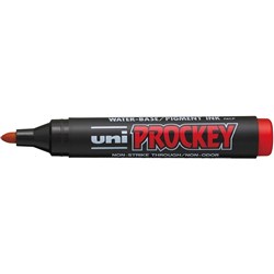 UNI PROCKEY PERMANENT MARKER BULLET TIP RED BOX OF 12