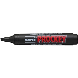 UNI PROCKEY PERMANENT MARKER Chisel Tip Black Box of 12