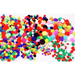 JASART POM POMS STANDARD COLOURS ASSORTED PACK OF 150