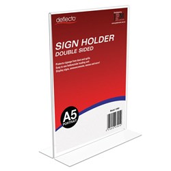 Deflect-O Sign Menu Holder Double Sided A5 Portrait