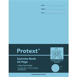 PROTEXT EXRCISE BOOK 225X175MM 8mm Ruled 64pgs Butterfly