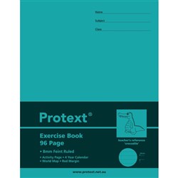 PROTEXT EXRCISE BOOK 225X175MM 8MM RULED 96 PAGES CROCODILE