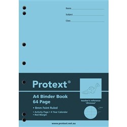 PROTEXT BINDER BOOK A4 8MM RULED 64 PAGE DINOSAUR