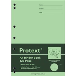 PROTEXT BINDER BOOK A4 8MM RULED 128 PAGE ELEPHANT