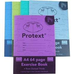 PROTEXT EXERCISE BOOK A4 64 page 9mm D T Zebra