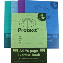 PROTEXT EXERCISE BOOK A4 18MM DOTTED THIRDS DUCK 96 PAGE