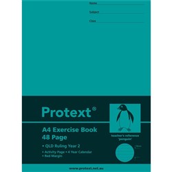 PROTEXT EXERCISE BOOK A4 QUEENSLAND RULED YEAR 2 48 PAGE PENGUIN