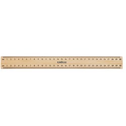 POLISHED METAL EDGE WOODEN RULER 30cm Ruler