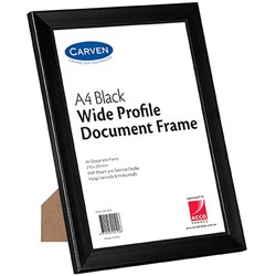 CARVEN DOCUMENT FRAME A4 BLACK PLASTIC