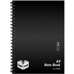 SPIRAX P595A POLYPROP NOTEBOOK PP 8MM RULED 240 PAGE A4 SIDE OPEN
