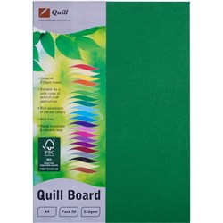 Quill Board 210GSM A4 Emerald Pack 50