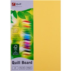 Quill Board 210GSM A4 Lemon Pack 50