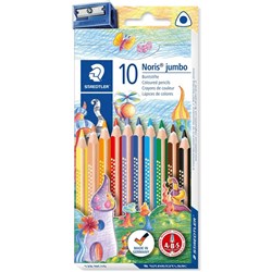 NORIS CLUB TRIANGULAR PENCILS Jumbo Assorted 10s + Sharpener Minimum buy quantity 5 packets