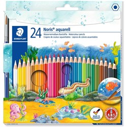 STAEDTLER AQUARELL PENCILS NORIS CLUB ASSORTED COLOURS PK24 Minimum buy qty 5 pkts