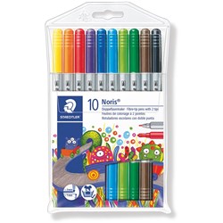 STAEDTLER 320 NORIS CLUB PEN FINE1.0MM TWIN FIBRE TIP ASSORTED WLT10