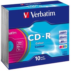 VERBATIM CD-R 80 RECORDABLE 41846 52X JEWELCASE