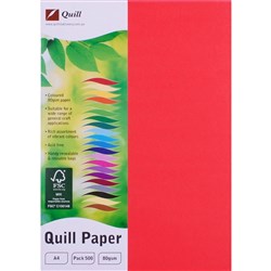 QUILL XL MULTIOFFICE PAPER A4 80gsm Red REAM PK500