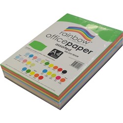 PAPER CLRD IQ PALE A4 80GSM ASSRD CLRS PK500 SHEETS REAM