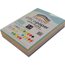 RAINBOW  80GSM OFFICE PAPER A4 PASTEL ASSORTED REAM 500