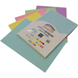 RAINBOW 80GSM OFFICE PAPER A3 5 PASTEL ASSORTED PACK 100