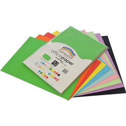 RAINBOW 80GSM OFFICE PAPER A3 10 Colour Assorted Pack of 100