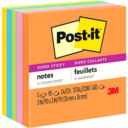 POST-IT SUPER STICKY 654-5SSUC 73MM X 73MM PCK 5 654-5SSAU