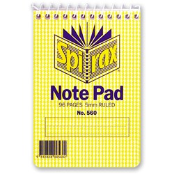 560 SPIRAX NOTEBOOK POCKET 56042 TOP OPEN 112X77MM