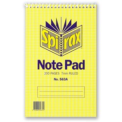 SPIRAX 563A NOTEBOOK 200 PAGE 200X125MM 56049 REPORTER TOP OPENING