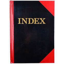 RED AND BLACK NOTEBOOK GLOSS COVER A5 100 LEAF INDEXED CUMBERLAND