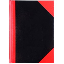 RED AND BLACK NOTEBOOK GLOSS COVER A5 200 LEAF CUMBERLAND