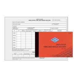 ZIONS EMPLOYEE TIME & WAGES RECORD BOOK No 76SB 76SB 145X210MM