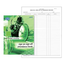 ZIONS ATTENDANCE SIGN ON SIGN OFF BOOK SOSO
