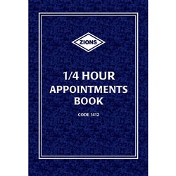 ZIONS APPOINTMENT BOOK 1412 1/4 HR