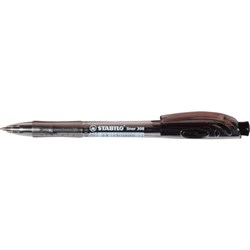STABILO 308 RETRACTABLE BALLPOINT PEN MEDIUM BLACK Minimum buy quantity 10