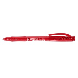 STABILO 308 RETRACTABLE BALLPOINT PEN MEDIUM RED Minimum buy quantity 10