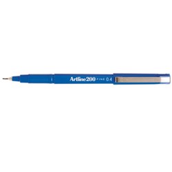 ARTLINE 200 FINELINE PEN BLUE 0.4MM TIP Available in 12's