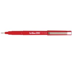 ARTLINE 200 FINELINE PEN RED 0.4MM TIP Available in12's