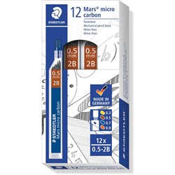 STAEDTLER MARS MICRO FINELINE LEADS 0.5MM 2B TUBE