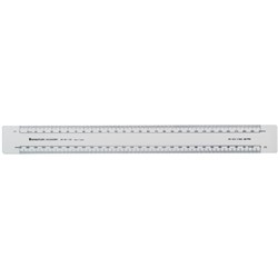 STAEDTLER OVAL SCALE RULERS 300MM SCALE FRONT 1:1,1:2 BACK