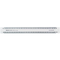 STAEDTLER OVAL SCALE RULERS 300MM SCALE: FRONT- 1:1,1:100,1:20