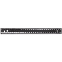 MARBIG ENVIRO RECYCLED RULER BLACK WITH WHITE NUMBERS 30CM 300MM PLASTIC PVC