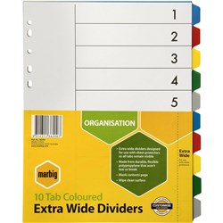 A4 DIVIDERS 10TAB PP EXTRA WIDE SET