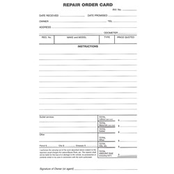 ZIONS REPAIR ORDER CARDS ROC 125X205MM PK250