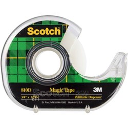 SCOTCH 810 19mmx33mm MAGIC TAPE IN DISPENSER CAT 107