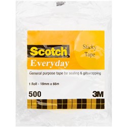 SCOTCH 500 / 502 EVERYDAY STICKY TAPE 18MMX66M ROLL1