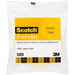 SCOTCH 502 EVERYDAY STICKY TAPE 24MM X 66M ROLL1