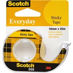 SCOTCH 500 EVERYDAY STICKY TAPE 18MM X 25M IN DISPENSER ROLL