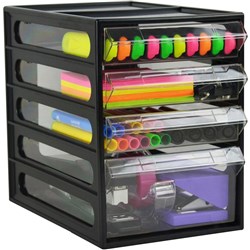 ITALPLAST DRAWER OFFICE Organiser Cabinet Black 4 drawer
