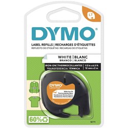 DYMO LETRATAG LABEL CASSETTE 12MMX2M IRON-ON FABRIC