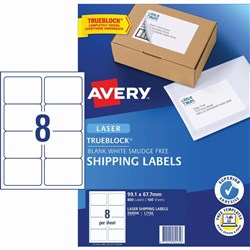 AVERY LASER LABEL L7165 99.1X67.7  8 PER PAGE WHITE 959006